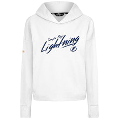 Tampa Bay Lightning Levelwear Women's Sweet Sizzle Tri-Blend Cropped Pullover Hoodie - White | NHL online