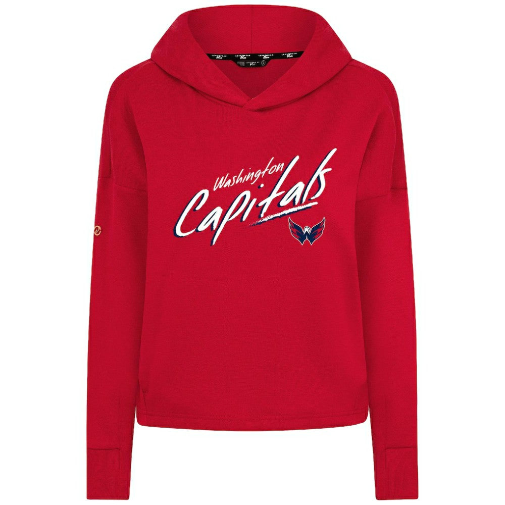 Washington Capitals Levelwear Women's Sweet Sizzle Tri-Blend Cropped Pullover Hoodie - Red | NHL Clearance