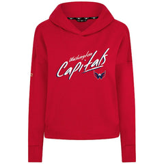 Washington Capitals Levelwear Women's Sweet Sizzle Tri-Blend Cropped Pullover Hoodie - Red | NHL Clearance