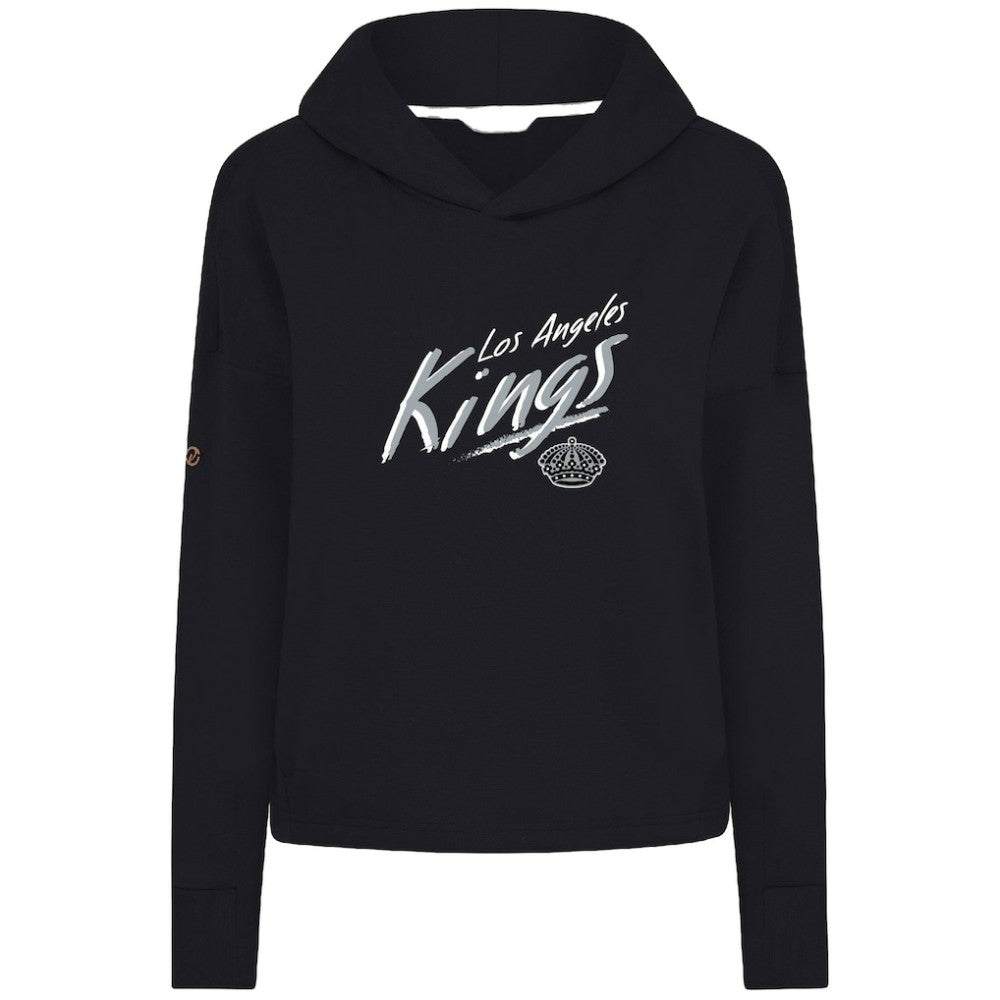 Los Angeles Kings Levelwear Women's Sweet Sizzle Tri-Blend Cropped Pullover Hoodie - Black | NHL on sale