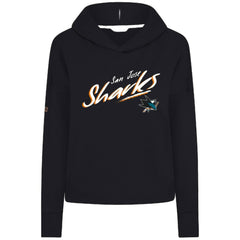 San Jose Sharks Levelwear Women's Sweet Sizzle Tri-Blend Cropped Pullover Hoodie - Black | NHL sale