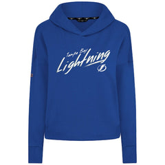 Tampa Bay Lightning Levelwear Women's Sweet Sizzle Tri-Blend Cropped Pullover Hoodie - Royal | NHL Clearance