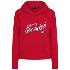 Columbus Blue Jackets Levelwear Women's Sweet Sizzle Tri-Blend Cropped Pullover Hoodie - Red | NHL on sale