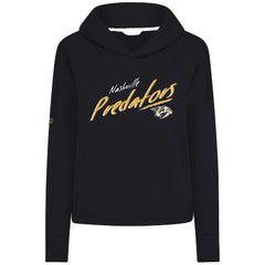 Nashville Predators Levelwear Women's Sweet Sizzle Tri-Blend Cropped Pullover Hoodie - Black | NHL near me