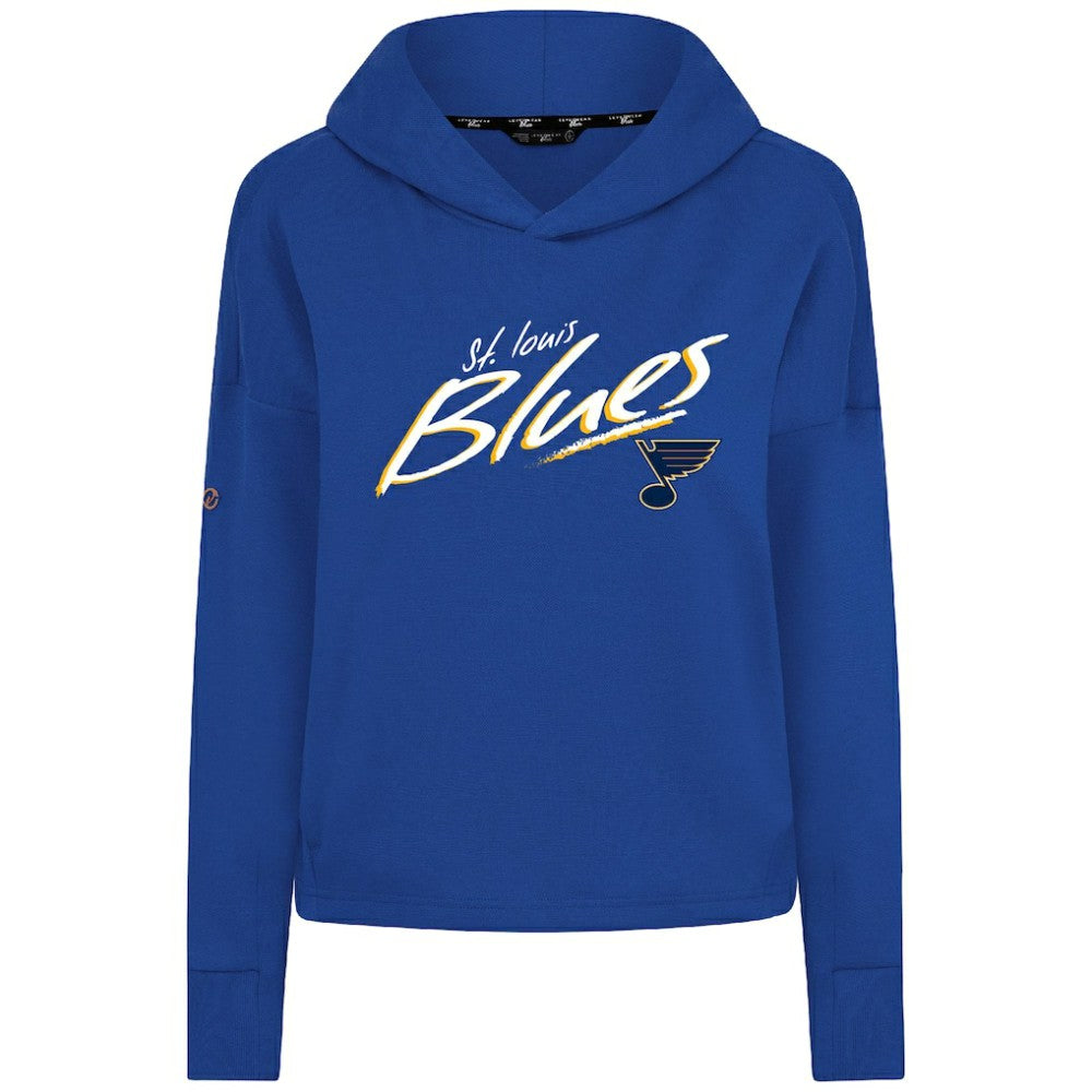 St. Louis Blues Levelwear Women's Sweet Sizzle Tri-Blend Cropped Pullover Hoodie - Royal | NHL near me