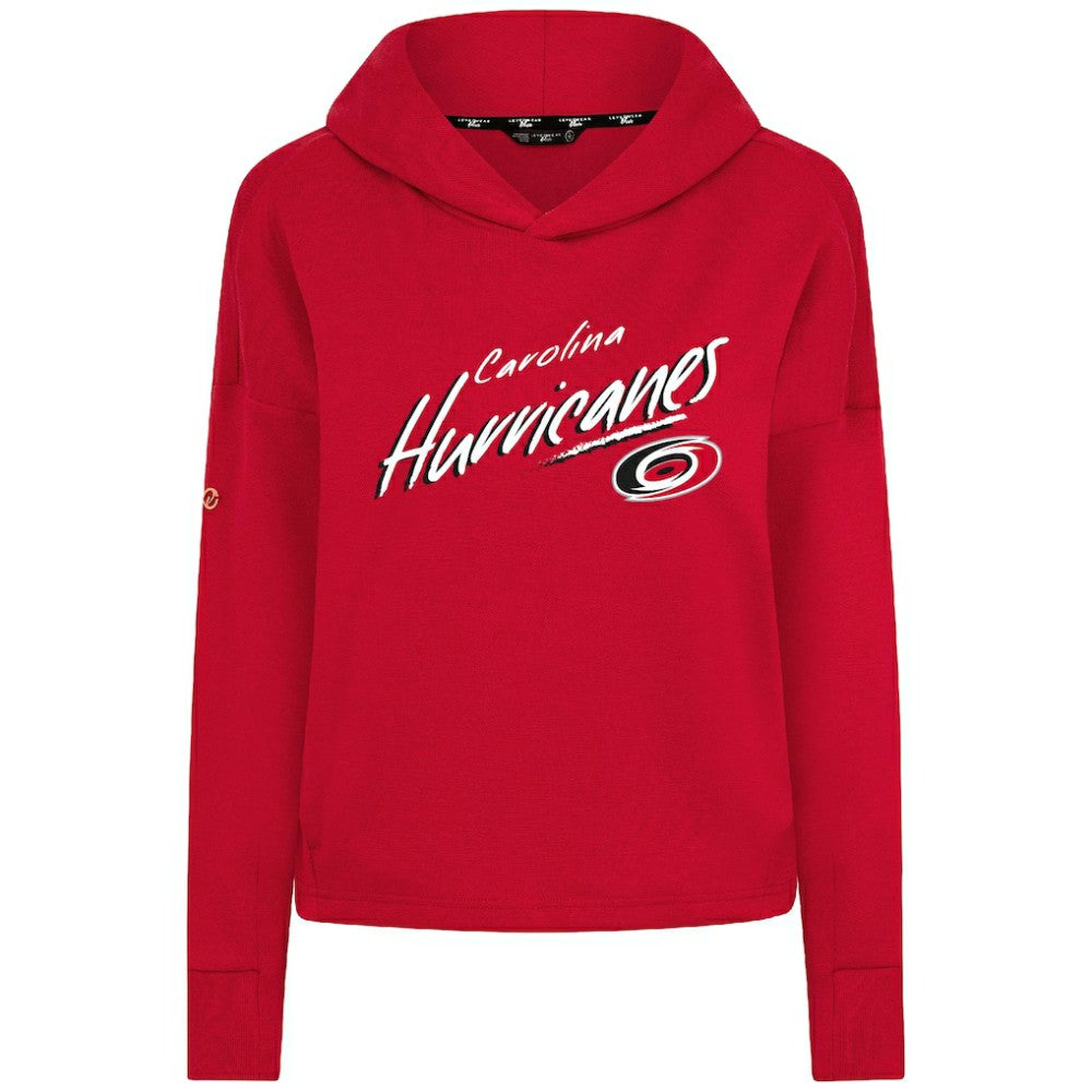 Carolina Hurricanes Levelwear Women's Sweet Sizzle Tri-Blend Cropped Pullover Hoodie - Red | NHL Lifestyle