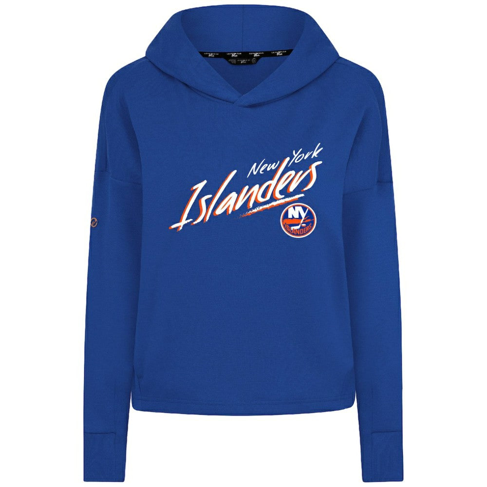 New York Islanders Levelwear Women's Sweet Sizzle Tri-Blend Cropped Pullover Hoodie - Royal | NHL Clearance