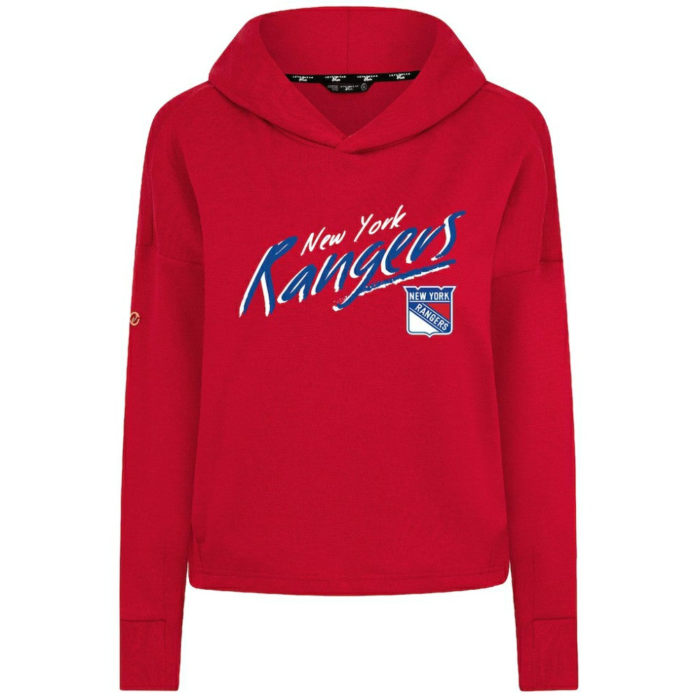 New York Rangers Levelwear Women's Sweet Sizzle Tri-Blend Cropped Pullover Hoodie - Red | NHL on sale