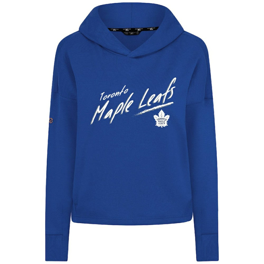 Toronto Maple Leafs Levelwear Women's Sweet Sizzle Tri-Blend Cropped Pullover Hoodie - Royal | NHL Lifestyle