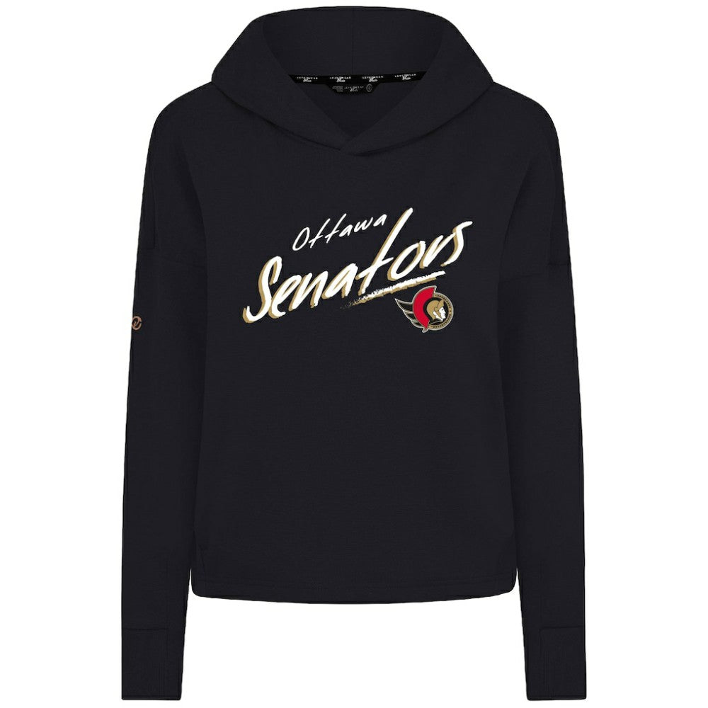 Ottawa Senators Levelwear Women's Sweet Sizzle Tri-Blend Cropped Pullover Hoodie - Black | NHL online
