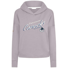 Vancouver Canucks Levelwear Women's Sweet Sizzle Tri-Blend Cropped Pullover Hoodie - Gray | NHL Lifestyle