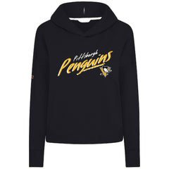 Pittsburgh Penguins Levelwear Women's Sweet Sizzle Tri-Blend Cropped Pullover Hoodie - Black | NHL sale