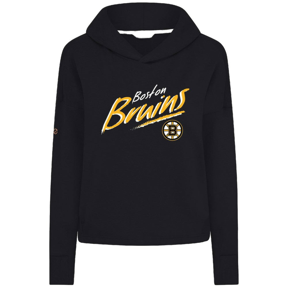 Boston Bruins Levelwear Women's Sweet Sizzle Tri-Blend Cropped Pullover Hoodie - Black | NHL sale