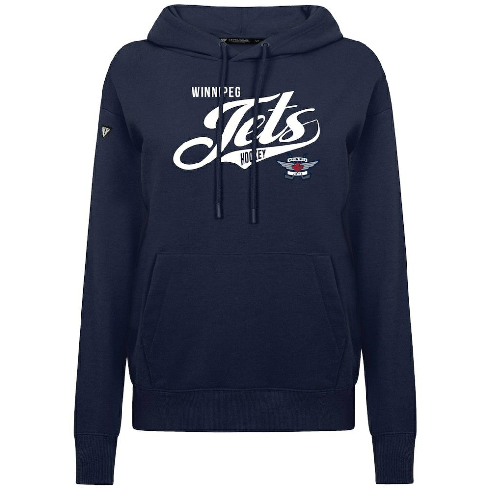 Winnipeg Jets Levelwear Women's Adorn Glide Pullover Hoodie - Navy | NHL Clearance