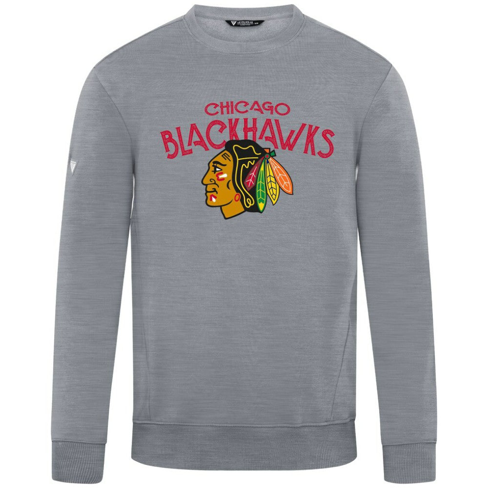 Chicago Blackhawks Levelwear Zane Mission Sweatshirt - Gray | NHL Clearance