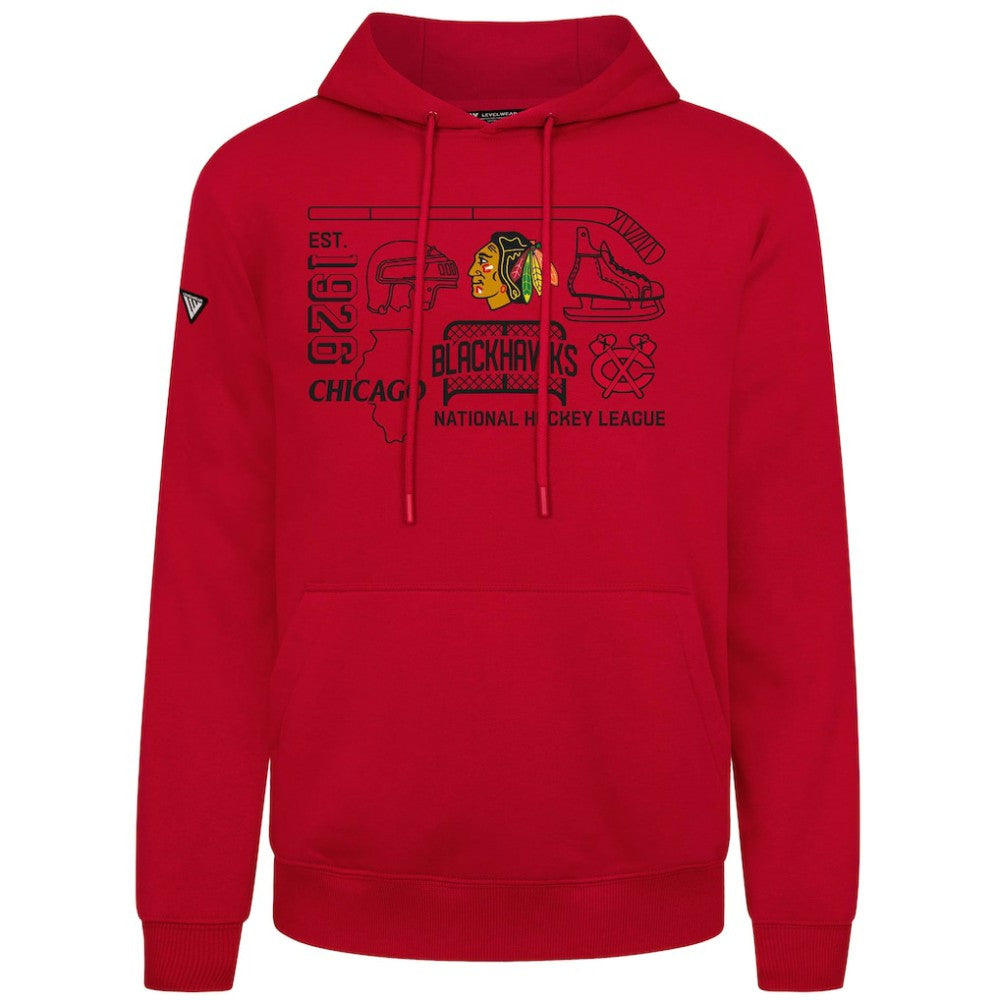 Chicago Blackhawks Levelwear Podium Campaign Pullover Hoodie - Red | NHL near me
