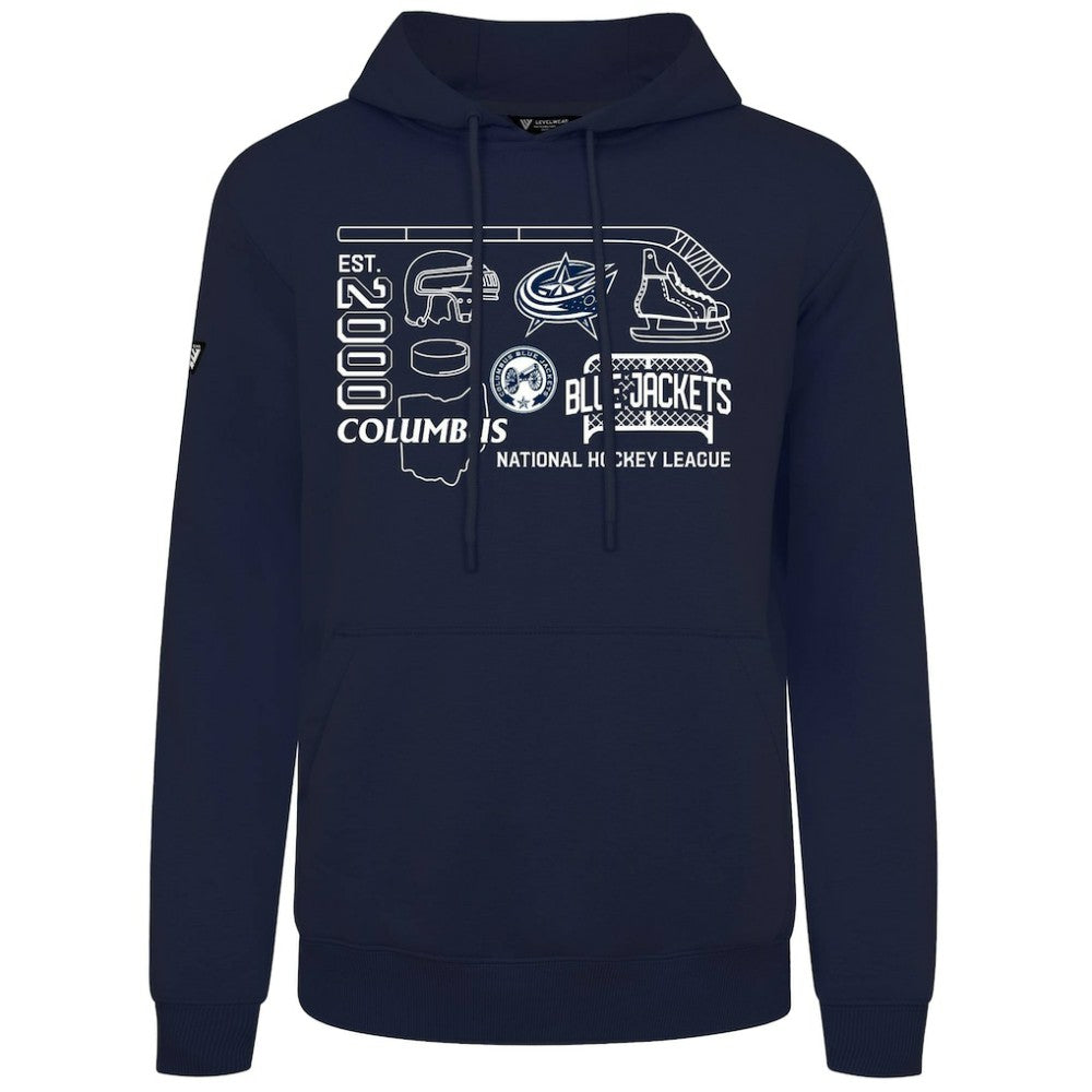 Columbus Blue Jackets Levelwear Podium Campaign Pullover Hoodie - Navy | NHL discount