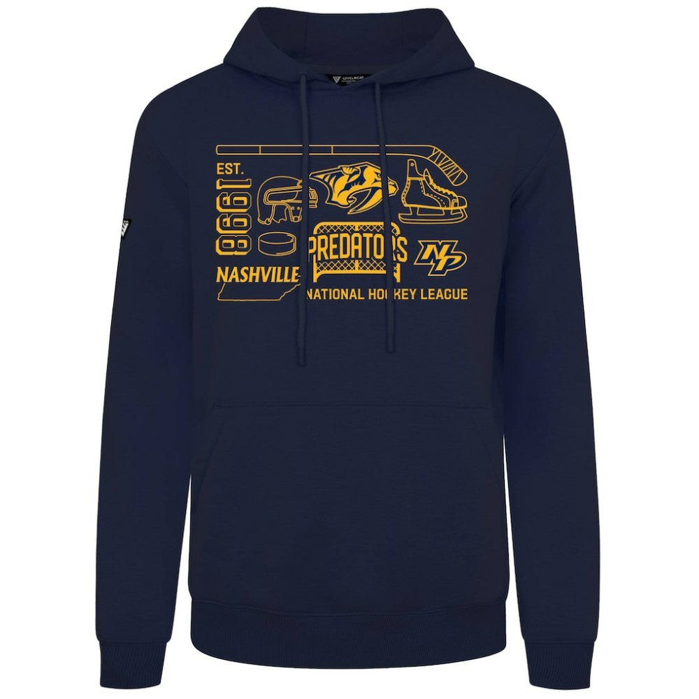 Nashville Predators Levelwear Podium Campaign Pullover Hoodie - Navy | NHL Lifestyle
