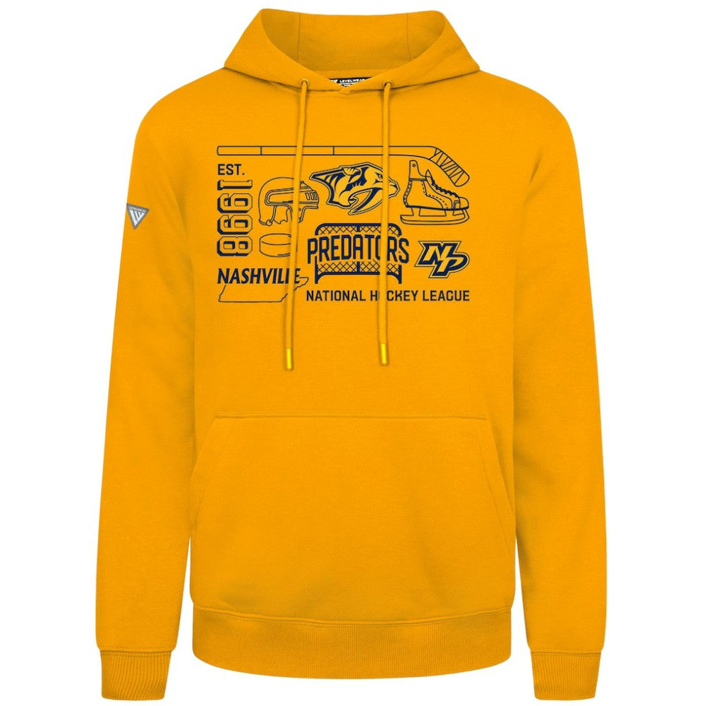 Nashville Predators Levelwear Podium Campaign Pullover Hoodie - Gold | NHL discount