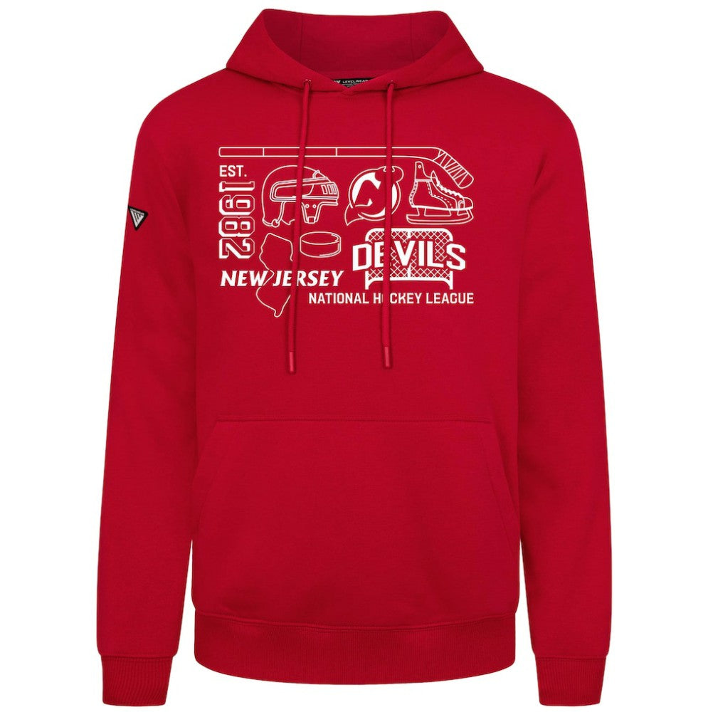 New Jersey Devils Levelwear Podium Campaign Pullover Hoodie - Red | NHL on sale
