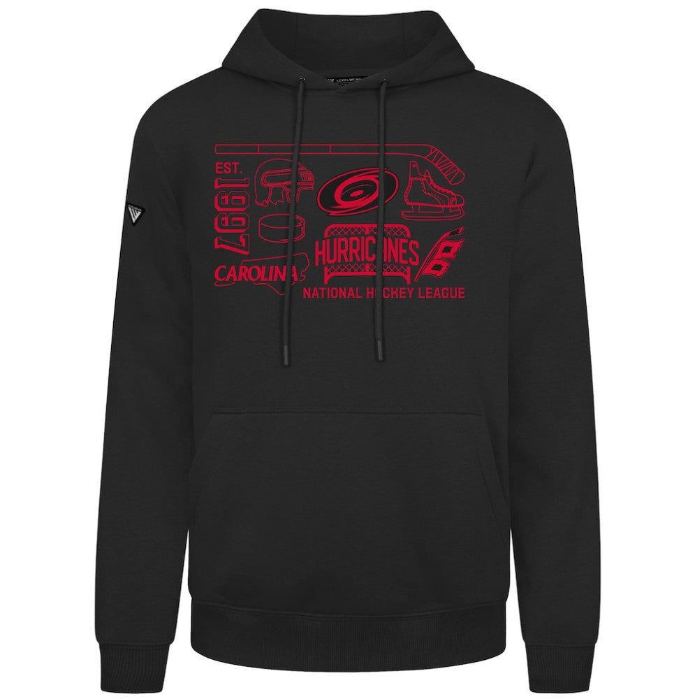 Carolina Hurricanes Levelwear Podium Campaign Pullover Hoodie - Black | NHL Lifestyle