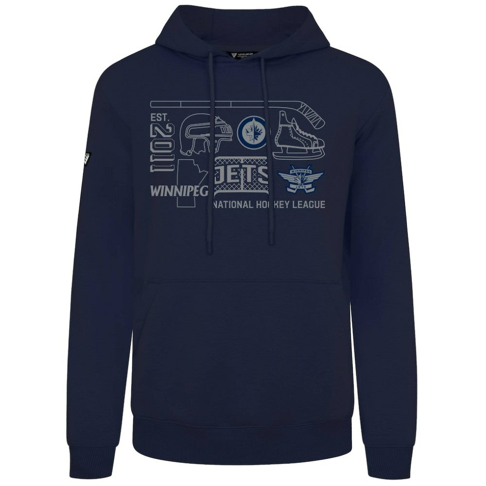 Winnipeg Jets Levelwear Podium Campaign Pullover Hoodie - Navy | NHL on sale