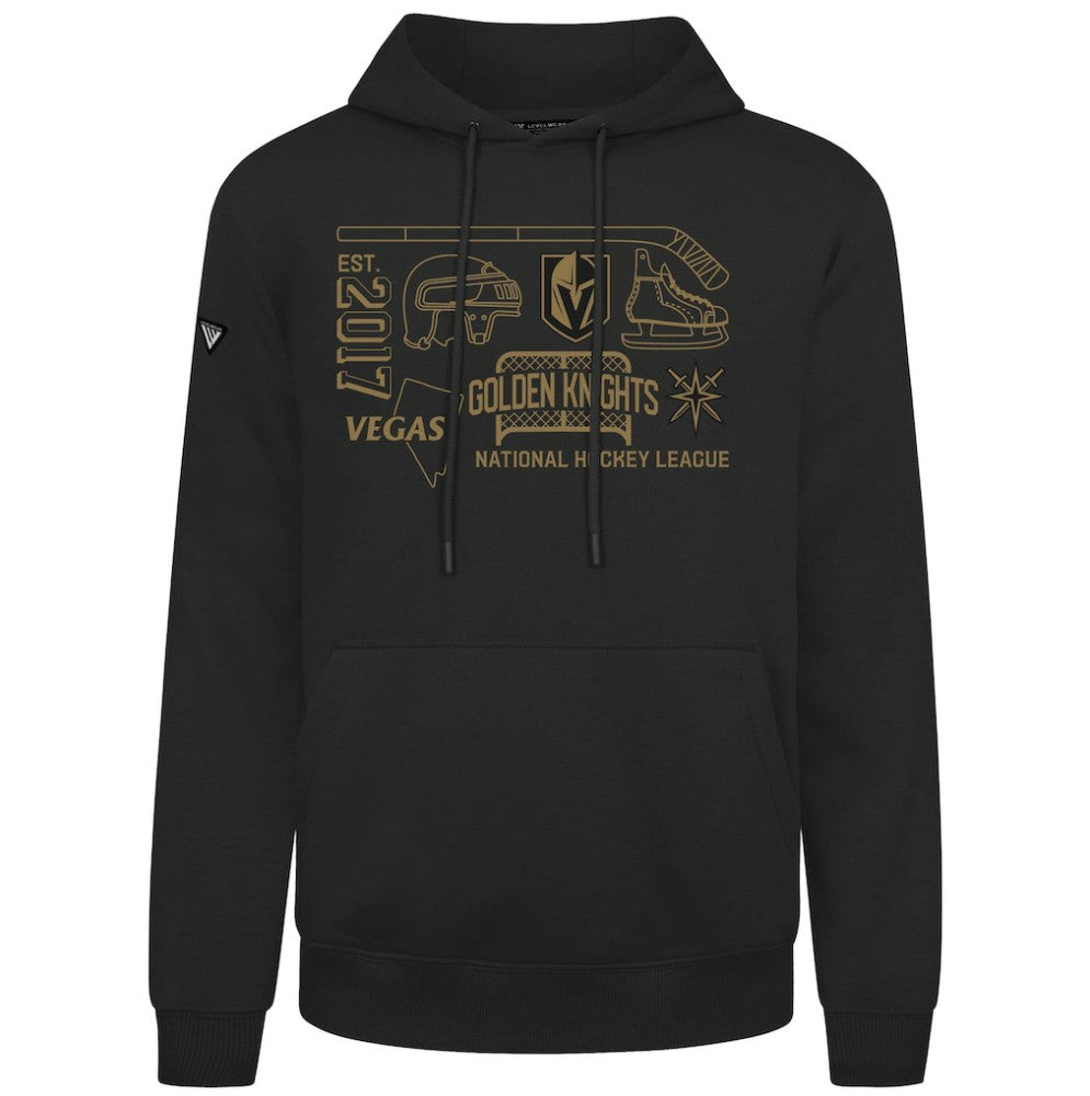 Vegas Golden Knights Levelwear Podium Campaign Pullover Hoodie - Black | NHL Clearance