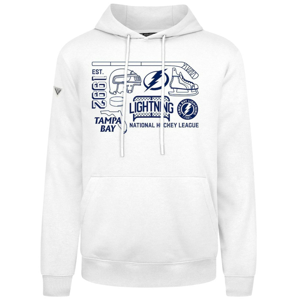 Tampa Bay Lightning Levelwear Podium Campaign Pullover Hoodie - White | NHL Clearance