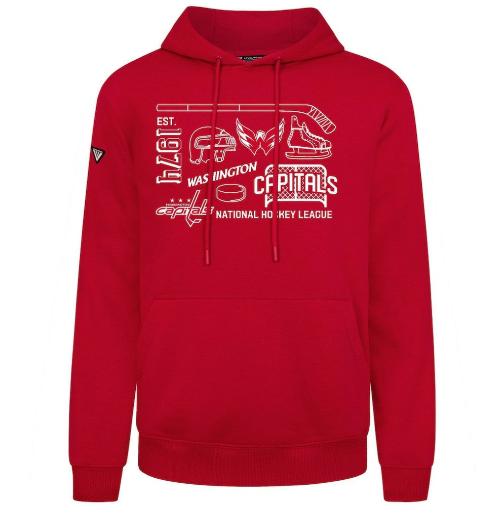 Washington Capitals Levelwear Podium Campaign Pullover Hoodie - Red | NHL near me