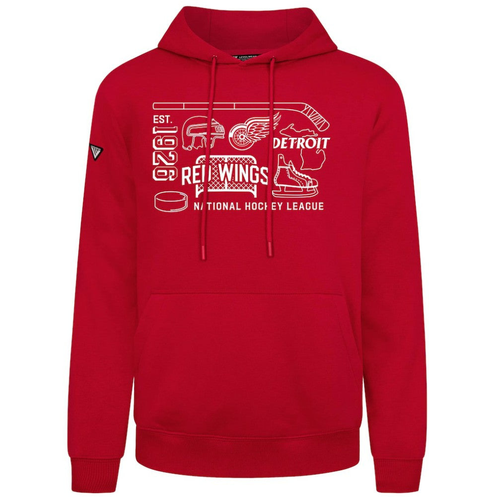 Detroit Red Wings Levelwear Podium Campaign Pullover Hoodie - Red | NHL discount