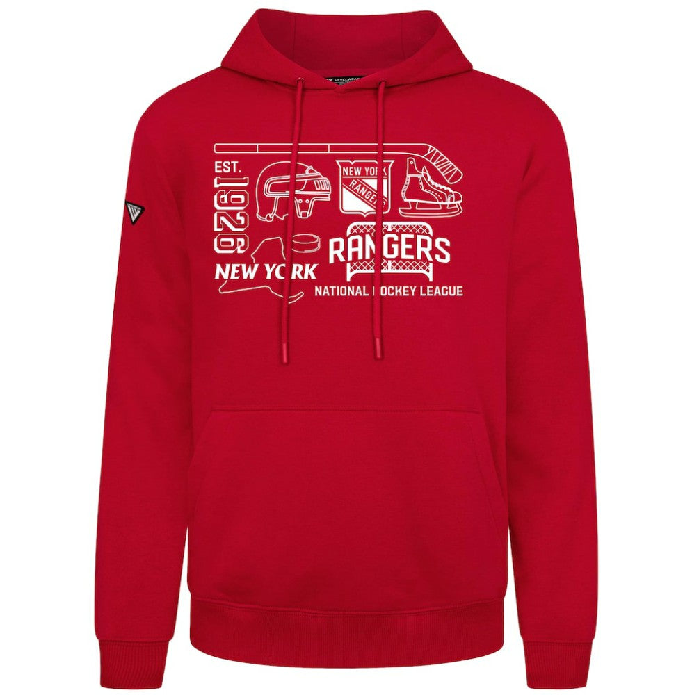 New York Rangers Levelwear Podium Campaign Pullover Hoodie - Red | NHL online