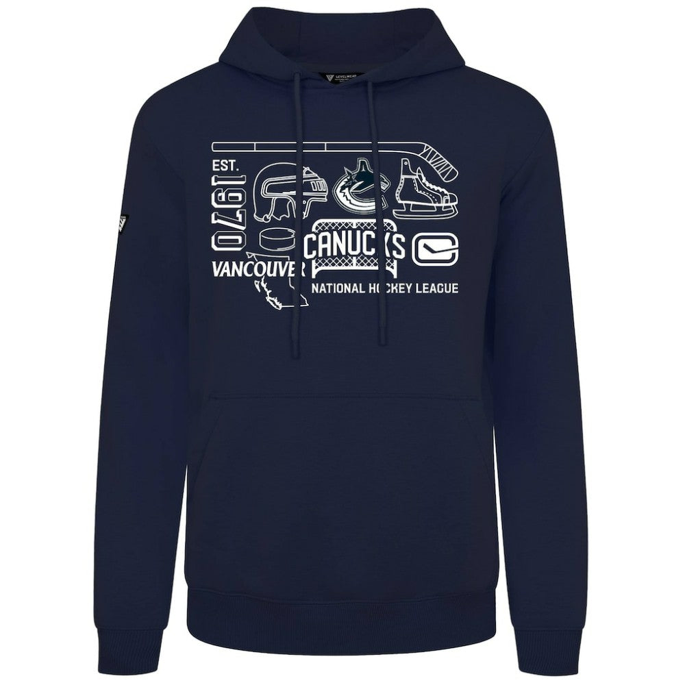 Vancouver Canucks Levelwear Podium Campaign Pullover Hoodie - Navy | NHL sale