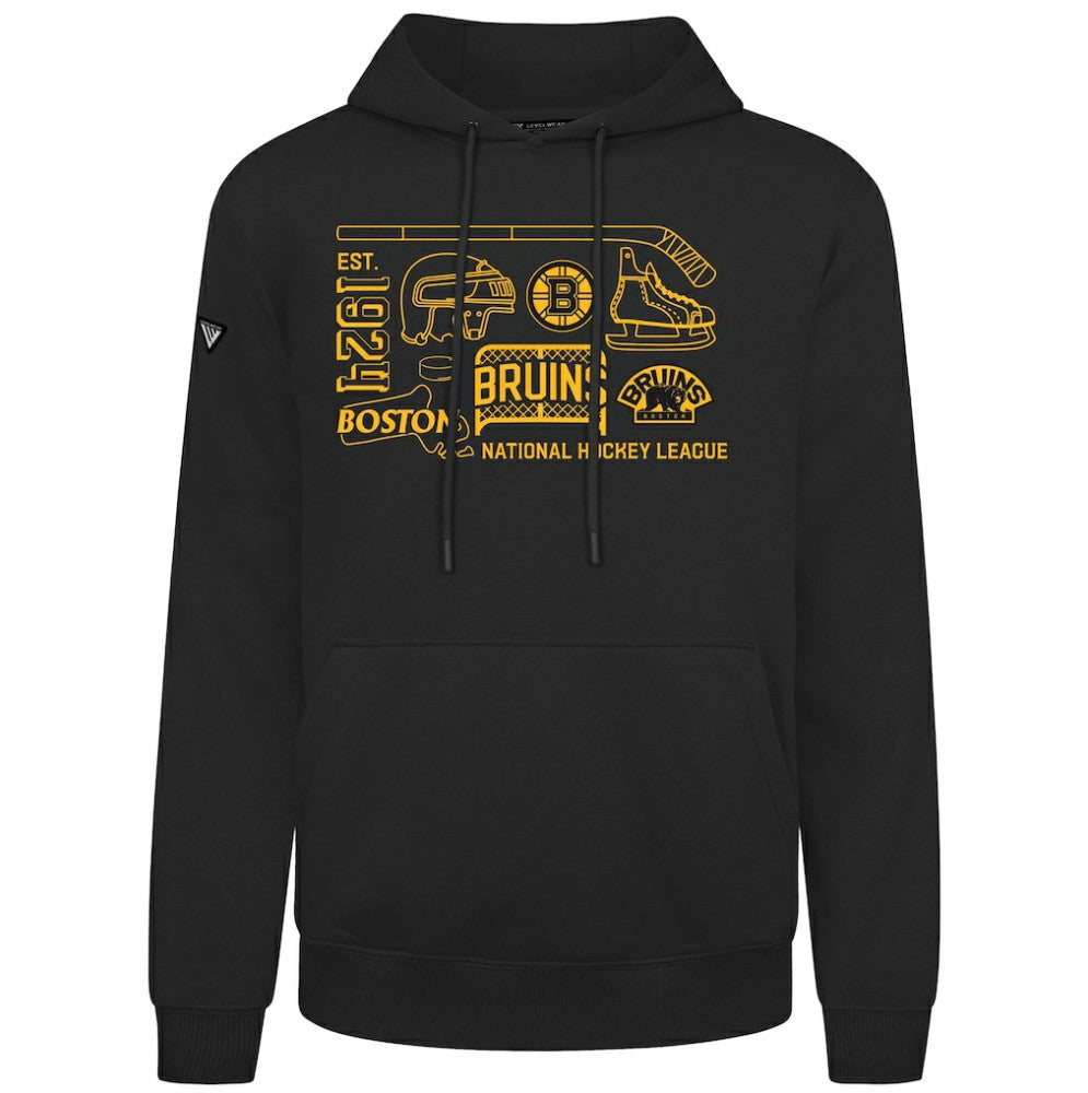 Boston Bruins Levelwear Podium Campaign Pullover Hoodie - Black | NHL near me