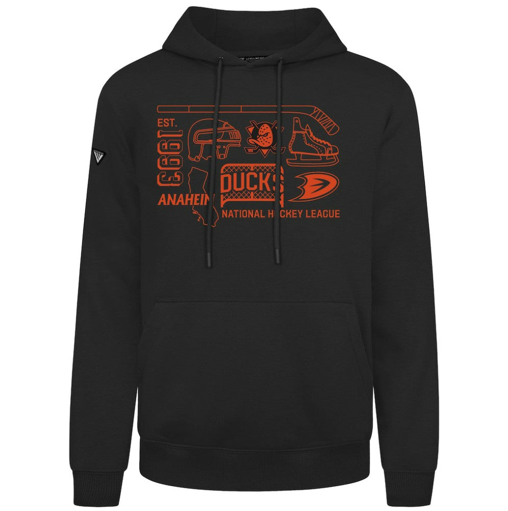 Anaheim Ducks Levelwear Podium Campaign Pullover Hoodie - Black | NHL near me
