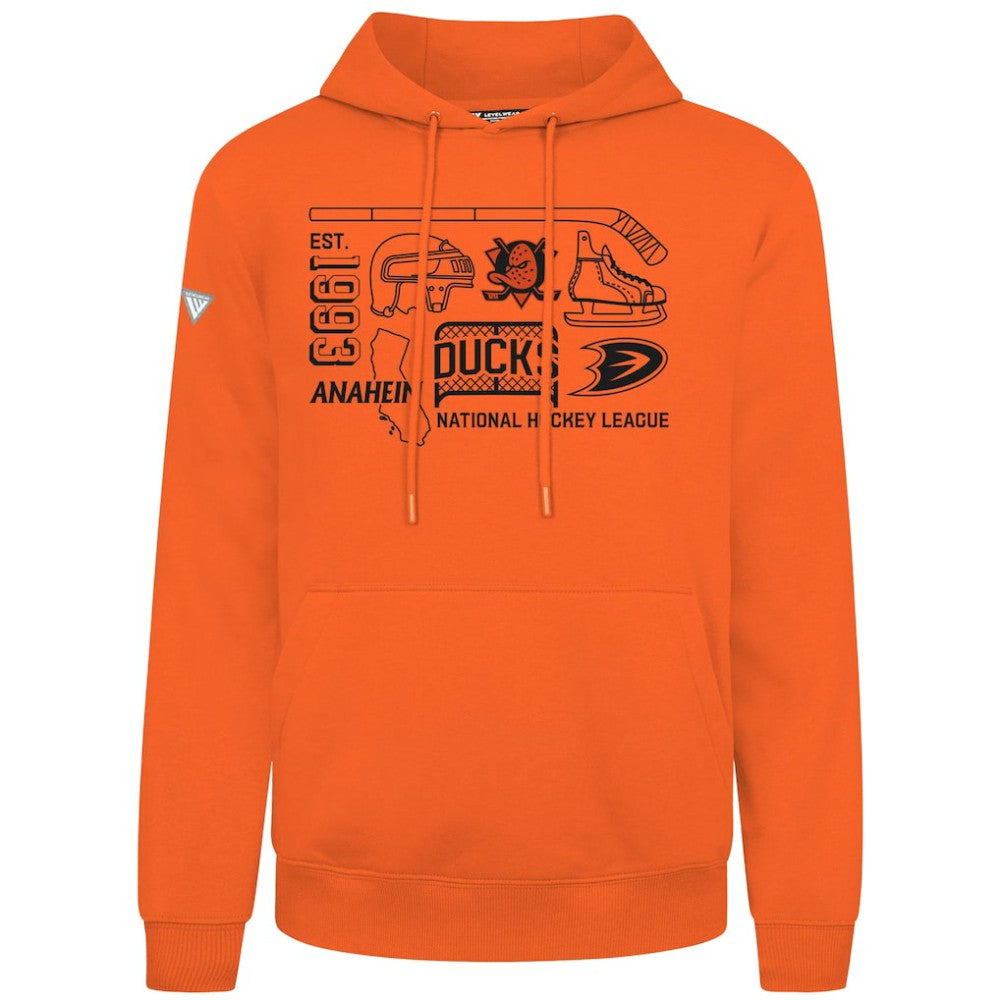 Anaheim Ducks Levelwear Podium Campaign Pullover Hoodie - Orange | NHL Clearance