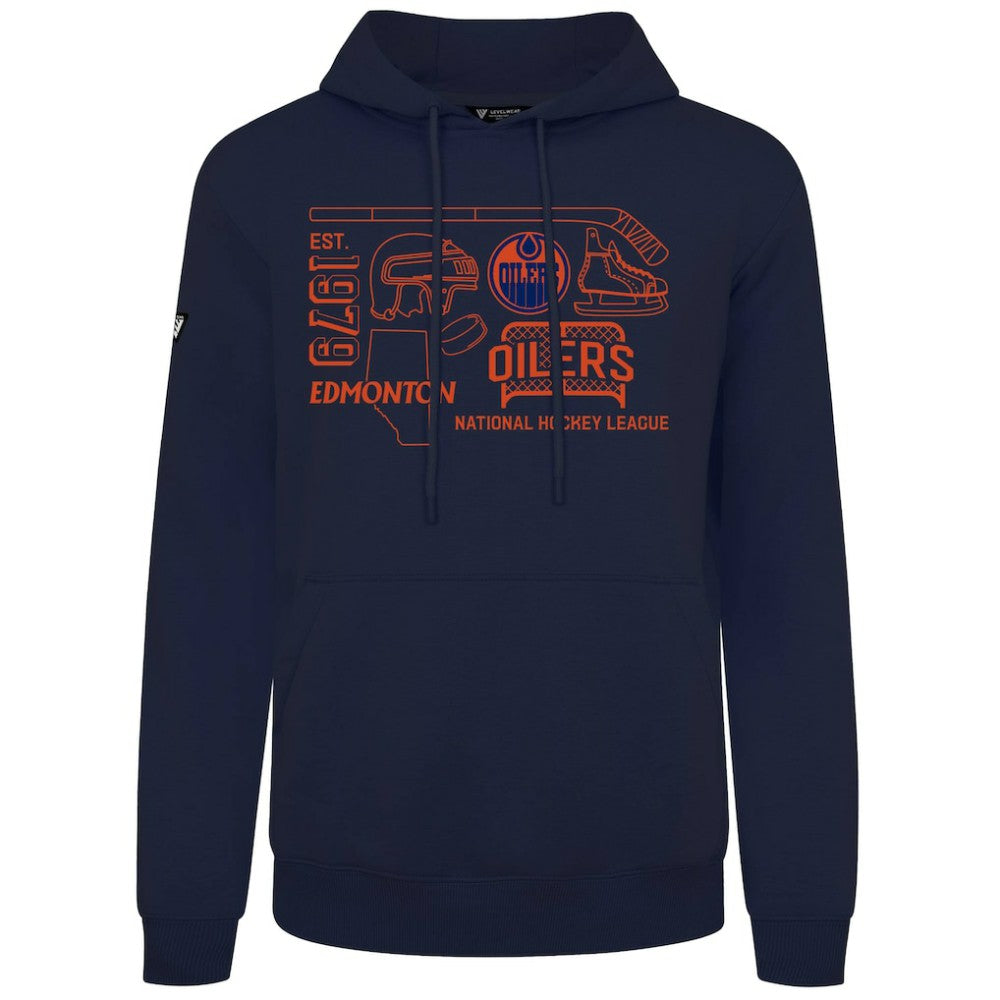 Edmonton Oilers Levelwear Podium Campaign Pullover Hoodie - Navy | NHL sale