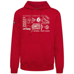 Ottawa Senators Levelwear Podium Campaign Pullover Hoodie - Red | NHL Clearance