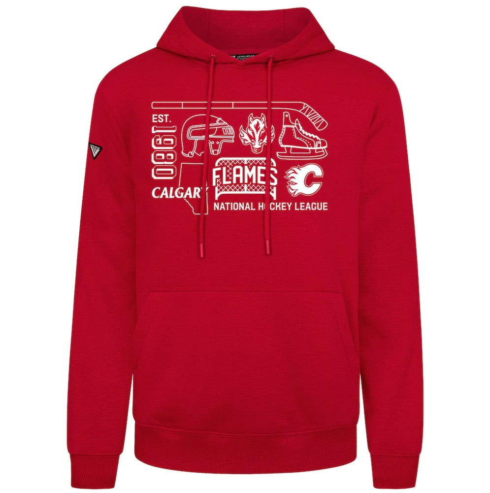Calgary Flames Levelwear Podium Campaign Pullover Hoodie - Red | NHL sale