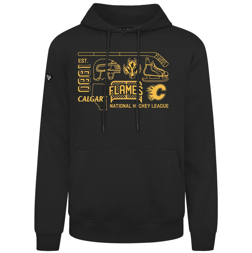 Calgary Flames Levelwear Podium Campaign Pullover Hoodie - Black | NHL Lifestyle