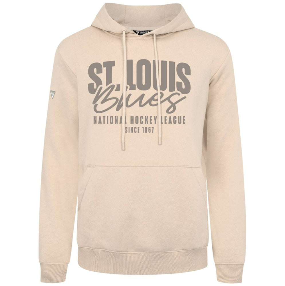 St. Louis Blues Levelwear Podium Response Pullover Hoodie - Khaki | NHL Clearance