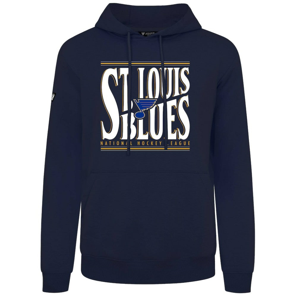 St. Louis Blues Levelwear Podium Powerhouse Pullover Hoodie - Navy | NHL Clearance