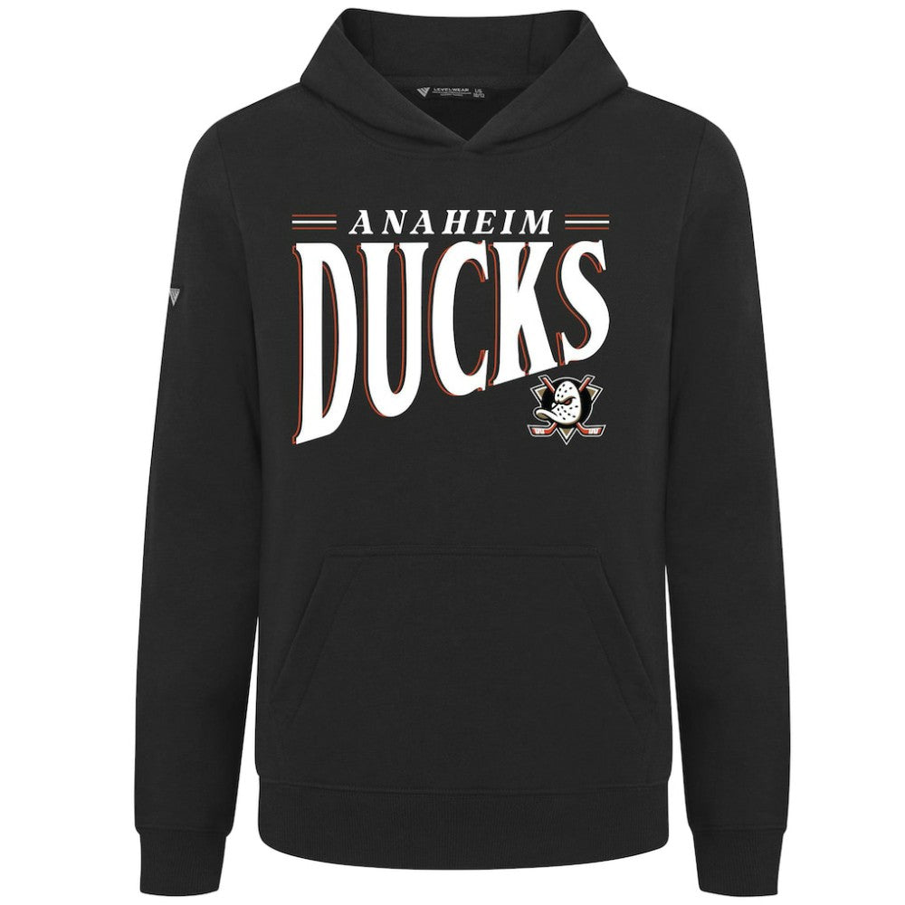 Anaheim Ducks Levelwear Youth Jr Podium Tally Pullover Hoodie - Black | NHL near me