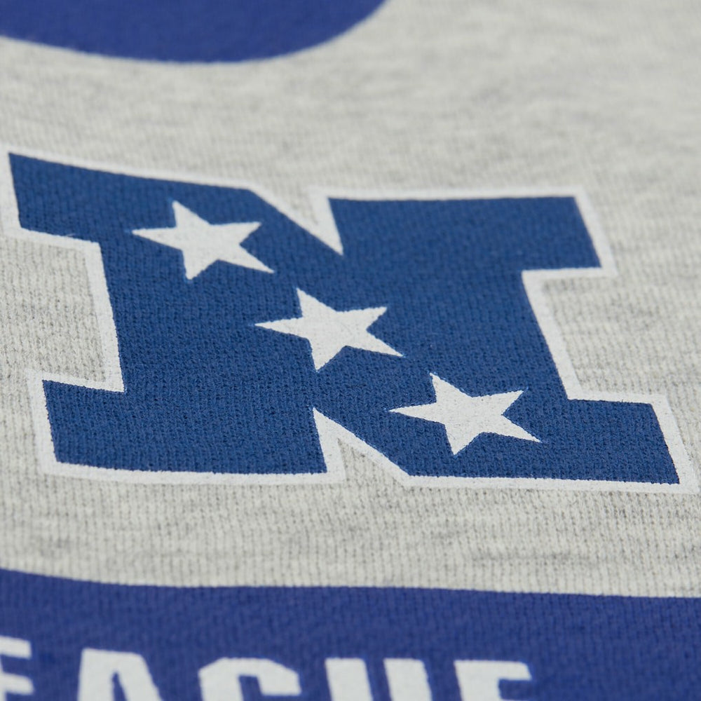 New York Giants All Over Print Vintage Fleece Crewneck Sweatshirt - Heather Gray - Mitchell & Ness