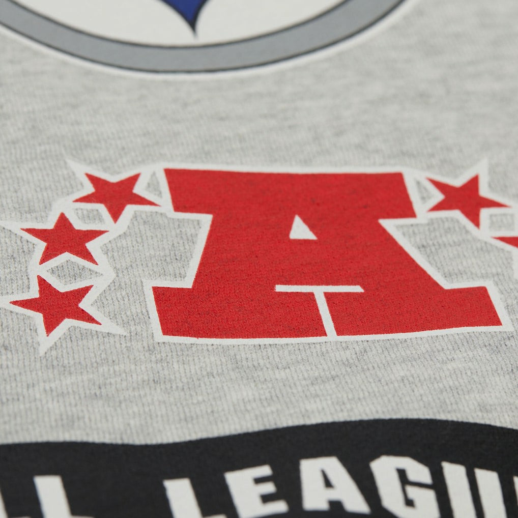 Pittsburgh Steelers All Over Print Vintage Fleece Crewneck Sweatshirt - Heather Gray - Mitchell & Ness