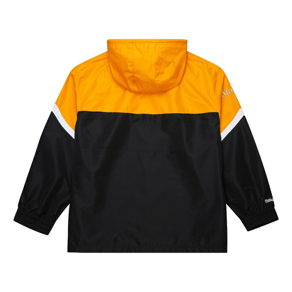 Pittsburgh Steelers Tie Breaker Vintage Logo Lightweight Anorak Half-Zip Windbreaker - Gold/Black - Mitchell & Ness
