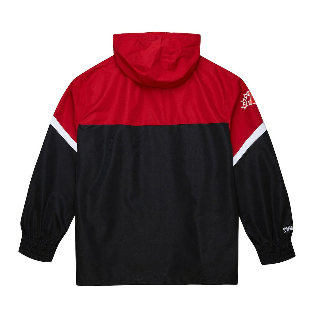 Kansas City Chiefs Tie Breaker Vintage Logo Lightweight Anorak Half-Zip Windbreaker - Red/Black - Mitchell & Ness