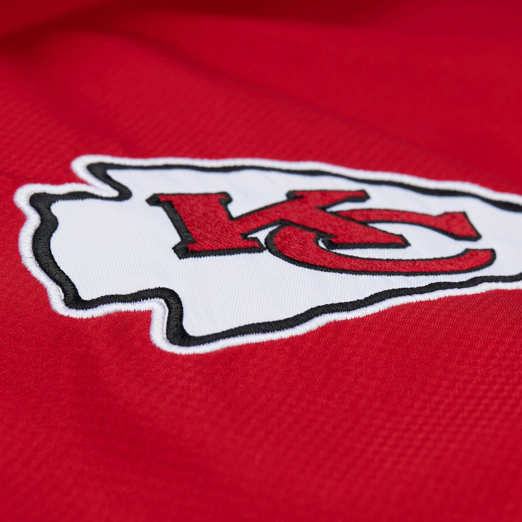 Kansas City Chiefs Tie Breaker Vintage Logo Lightweight Anorak Half-Zip Windbreaker - Red/Black - Mitchell & Ness