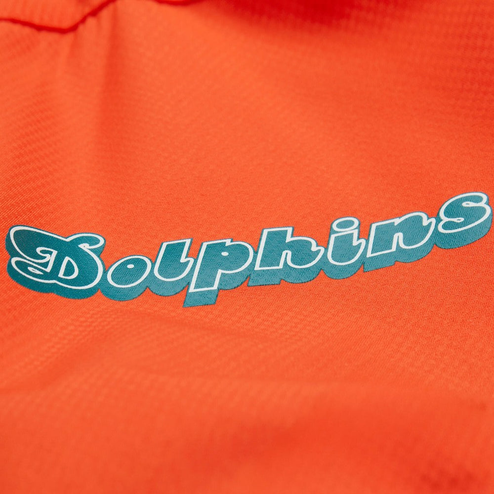 Miami Dolphins Tie Breaker Vintage Logo Lightweight Anorak Half-Zip Windbreaker - Orange/Aqua - Mitchell & Ness