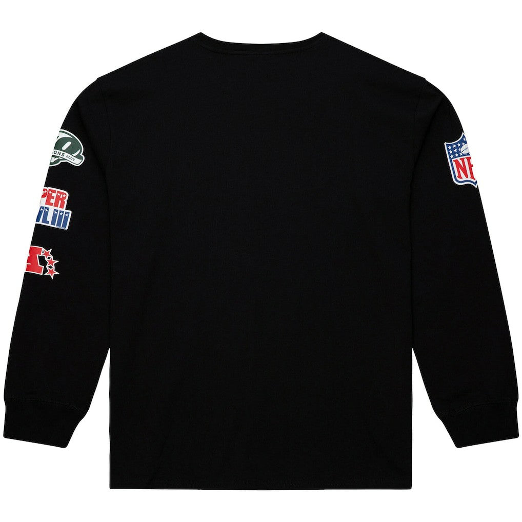 New York Jets Training Camp Vintage Logos Long Sleeve T-Shirt - Black - Mitchell & Ness