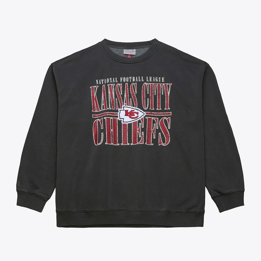 Kansas City Chiefs Downtown Collection Fleece Sweatshirt - Black - Mitchell & Ness